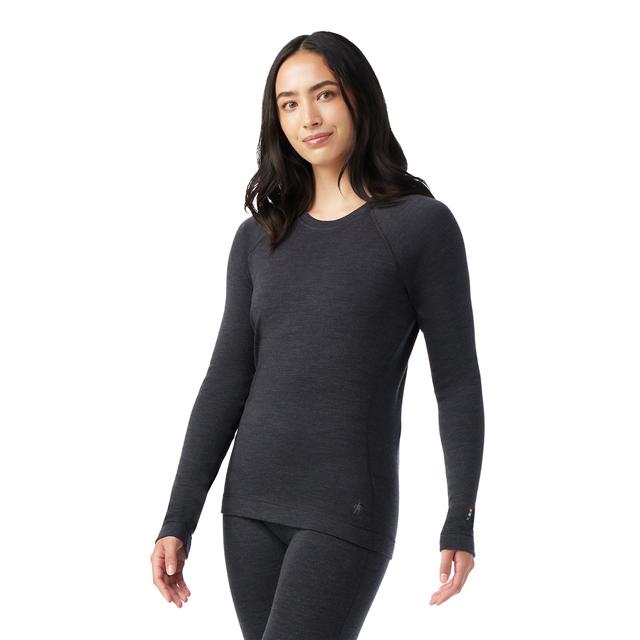 Smartwool Womens Classic Thermal Merino Base Layer Crew 010 Charcoal Heather
