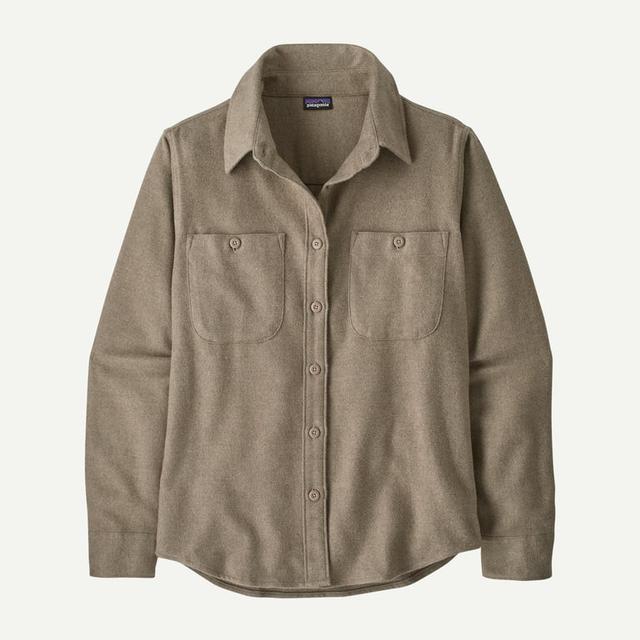 Patagonia Womens Fjord Flannel Shirt WHE Whole Weave: Seabird Grey / S