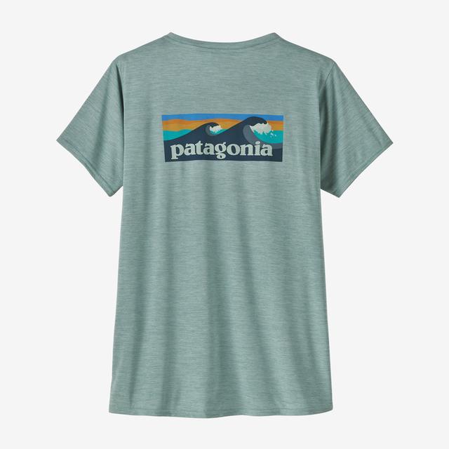 Patagonia Women's Capilene Cool Daily Graphic Shirt - Waters BTX Boardshort Logo: Thermal Blue X-Dye / L