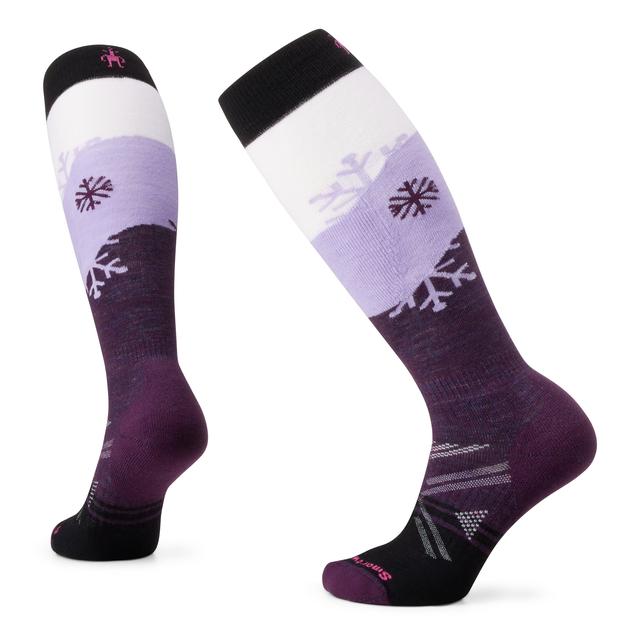 Smartwool Womens Ski Full Cushion Snowpocalypse Pattern Over The Calf Socks L90 Purple Iris
