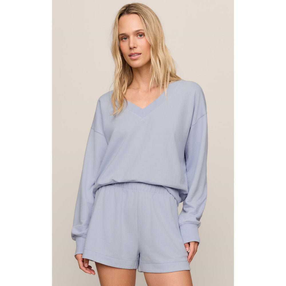Z Supply Womens Everyday French Terry V-Neck Skyline