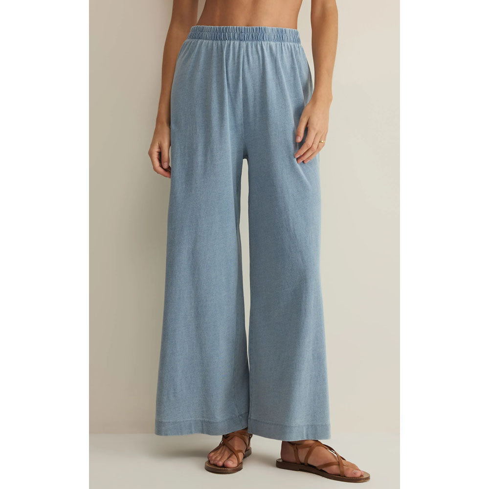 Z Supply Womens Scout Jersey Denim Pant Ocean Air Indigo