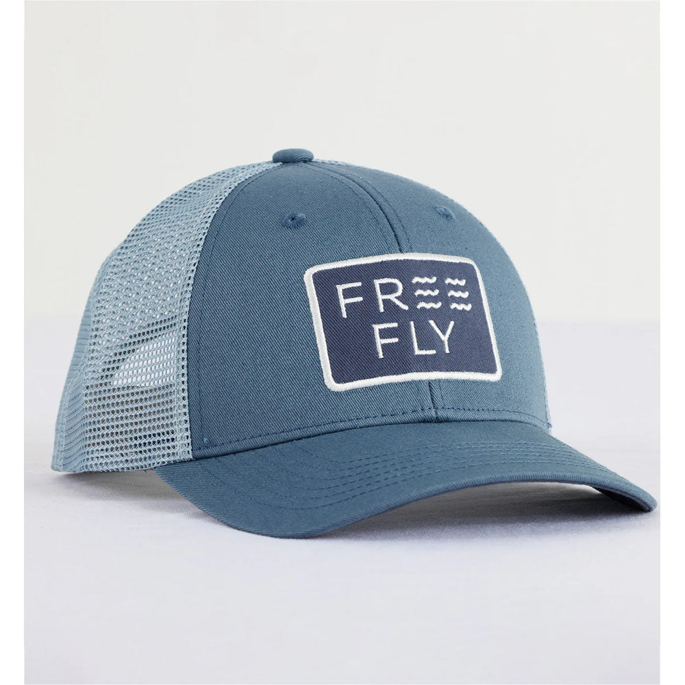 Free Fly Apparel Youth Wave Trucker Hat Slate Blue