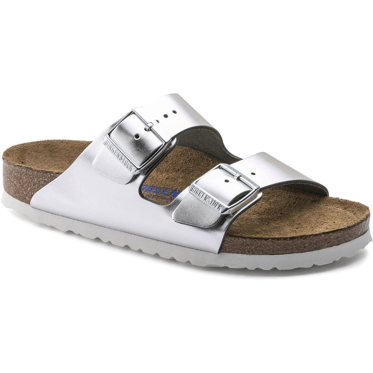 Birkenstock Arizona Soft Footbed Natural Leather Metallic Silver