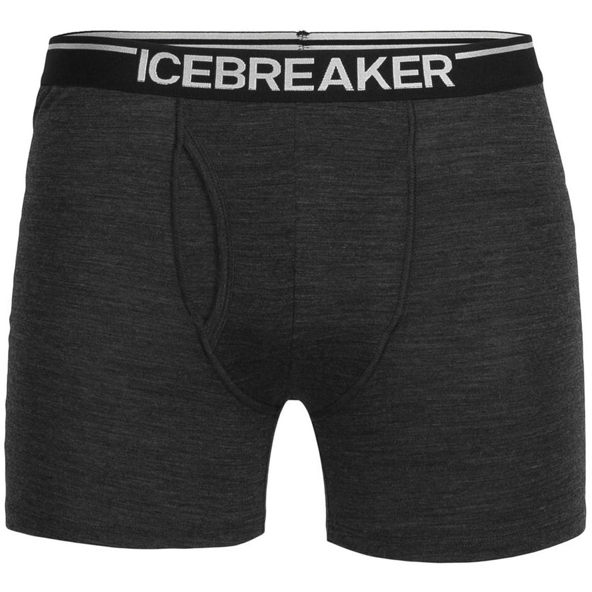 Icebreaker Men's Merino Anatomica Boxers With Fly Jet Heather