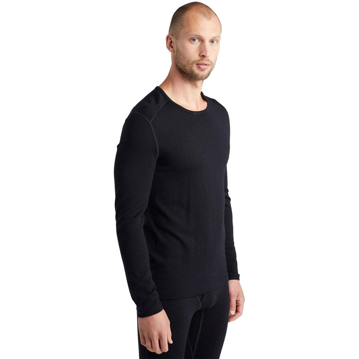 Icebreaker Men&#39;s Merino 260 Tech Long Sleeve Crewe Thermal Top Black