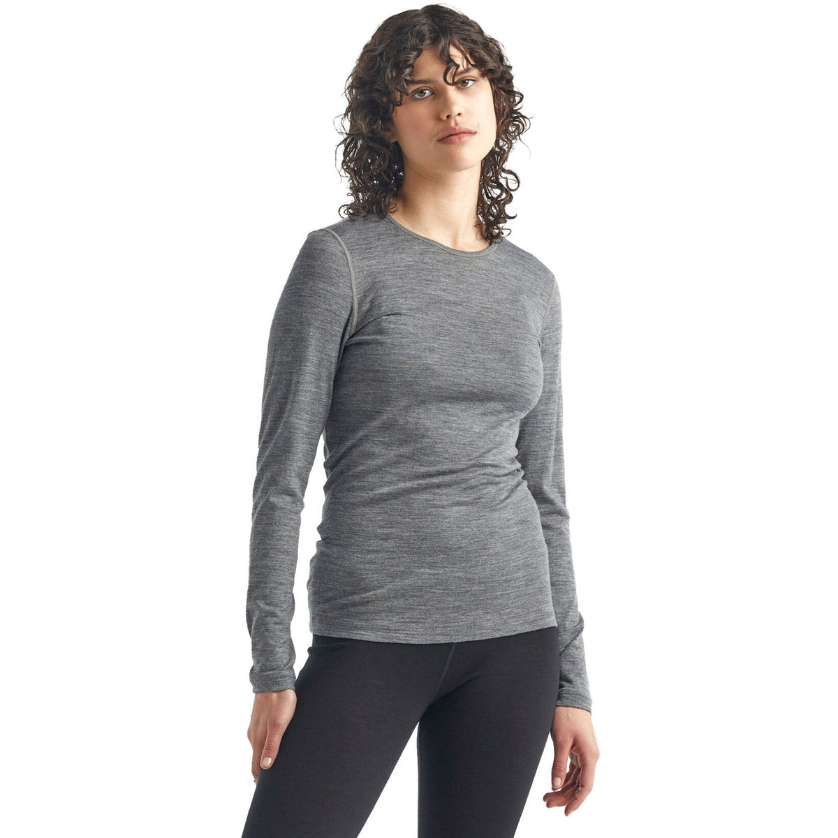 Icebreaker Women's Merino 200 Oasis Long Sleeve Crewe Thermal Top Gritstone