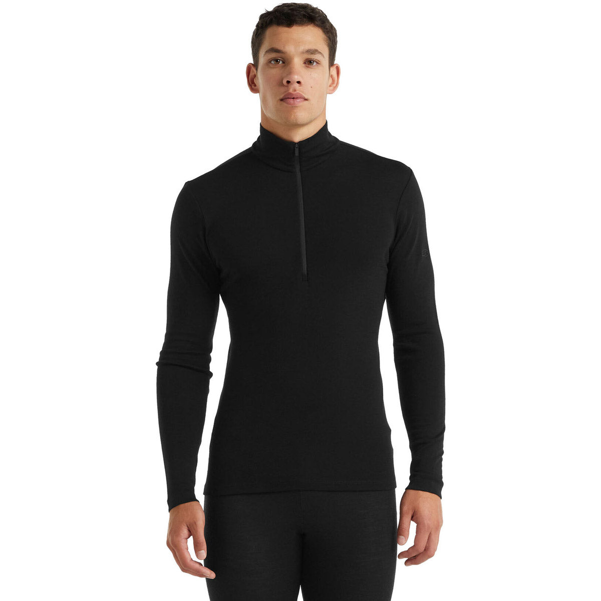 Icebreaker Men&#39;s Merino 175 Everyday Long Sleeve Half Zip Thermal Top Black