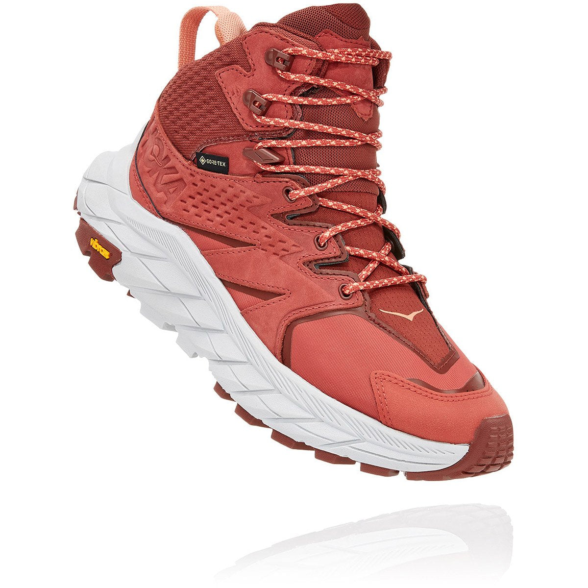 Women's Anacapa Mid Gore-Tex-HOKA ONE ONE-Hot Sauce / Cherry Mahogany-7-Uncle Dan's, Rock/Creek, and Gearhead Outfitters