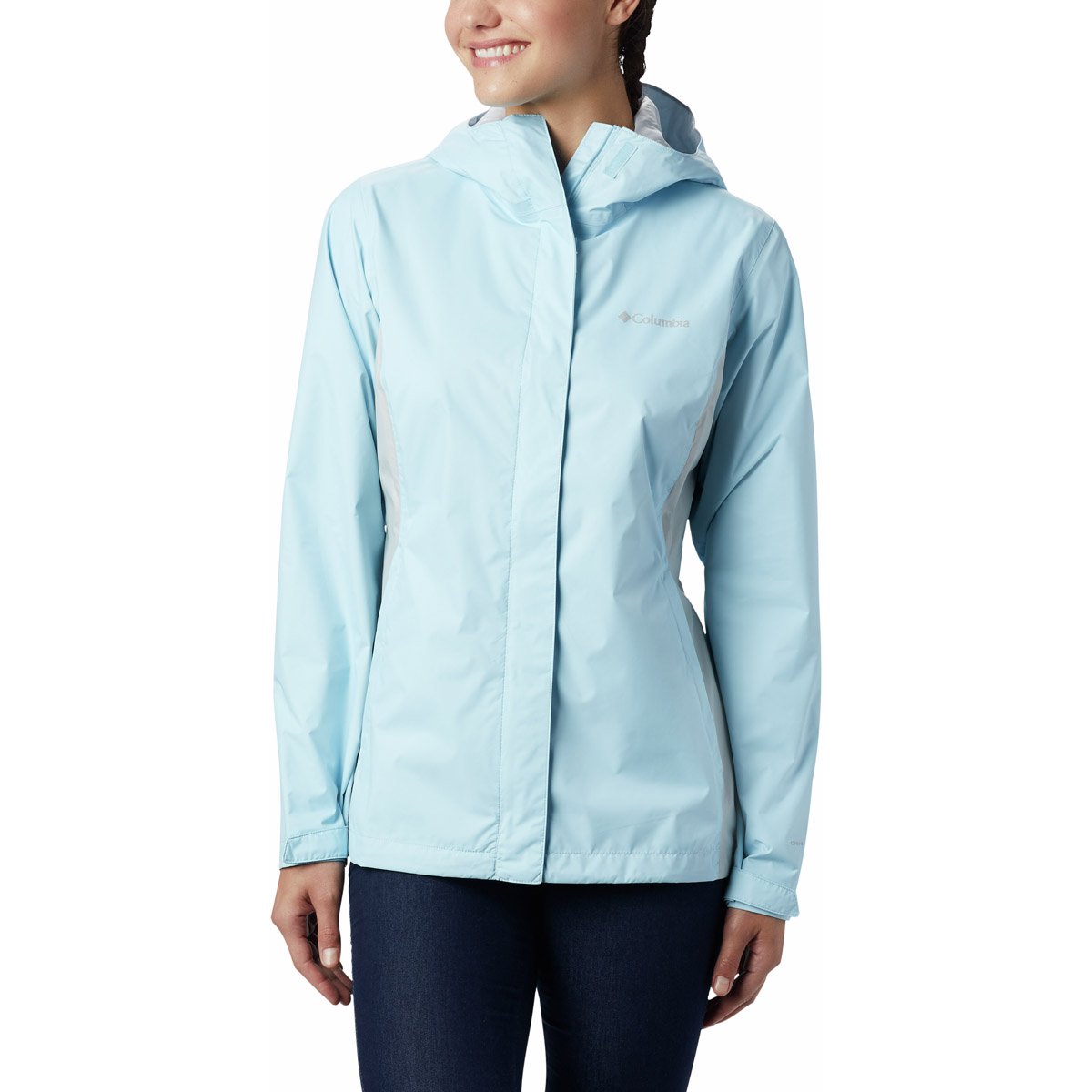 Columbia Women's Arcadia II Rain Jacket Spring Blue, Cirrus Grey