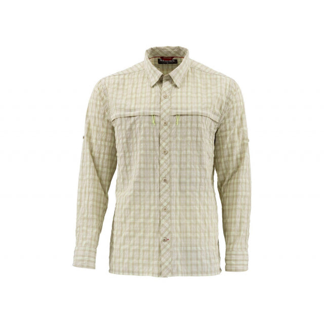 Simms Fishing Men's Stone Cold Fishing Long Sleeve Shirt Khaki Plaid