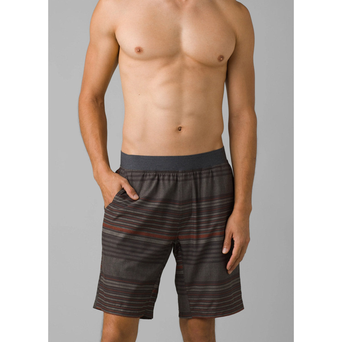 Prana Men&#39;s Super Mojo Short II Black Olive tripe / S