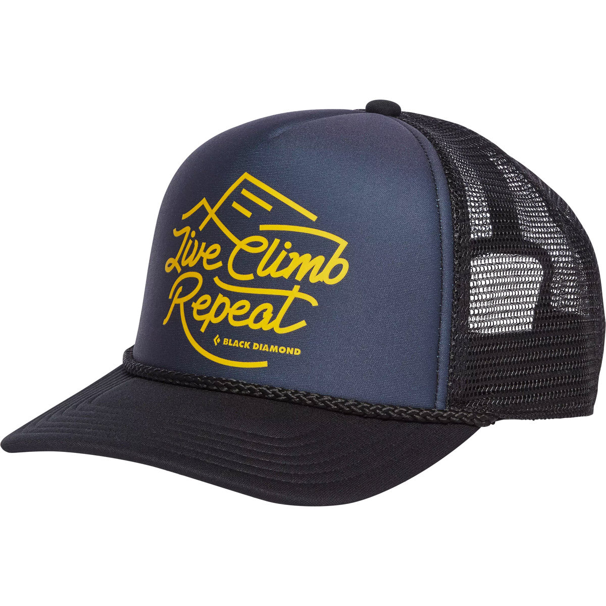 Black Diamond Flat Bill Trucker Hat Carbon-Sulpher