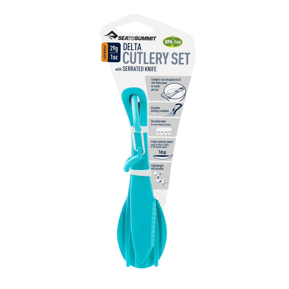 Sea to Summit Delta Cutlery Set Pacific Blue
