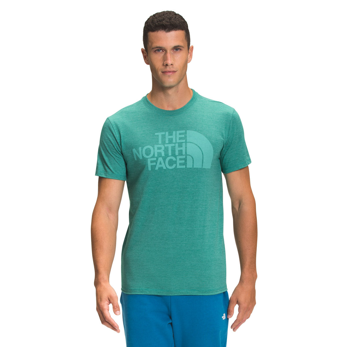 The North Face Men&#39;s Short-Sleeve Half Dome Tri-Blend Tee Porcelain Green Heather