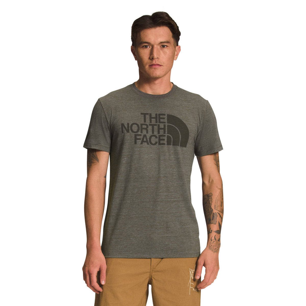 The North Face Men&#39;s Short-Sleeve Half Dome Tri-Blend Tee New Taupe Green Heather