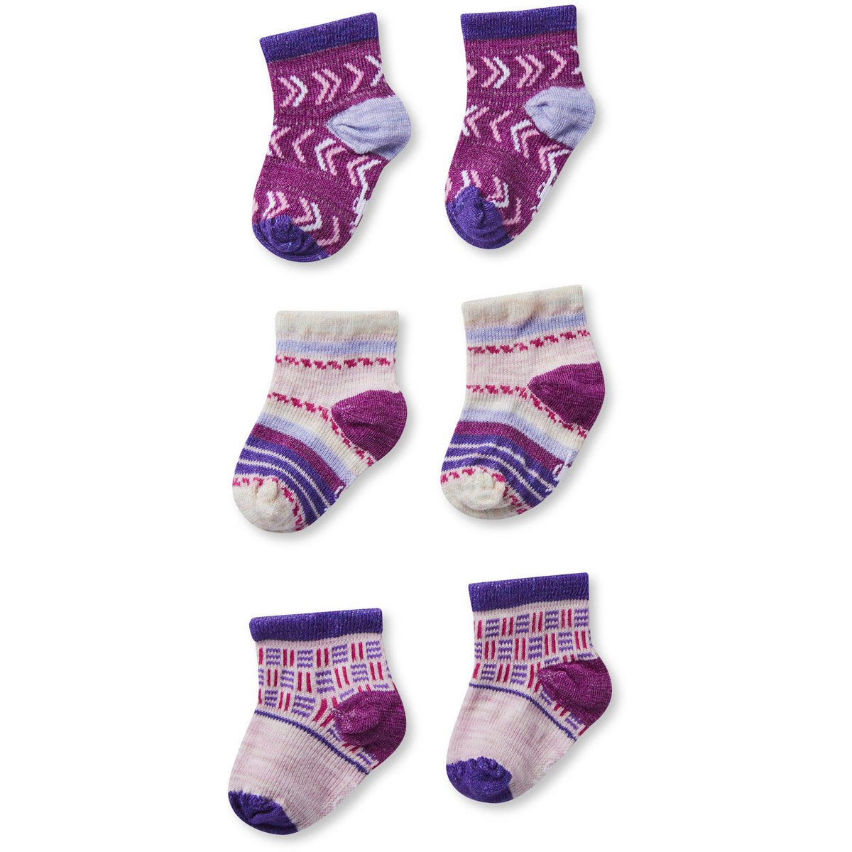 Smartwool Baby Bootie Batch Socks Trio Gift Box Pink Nectar