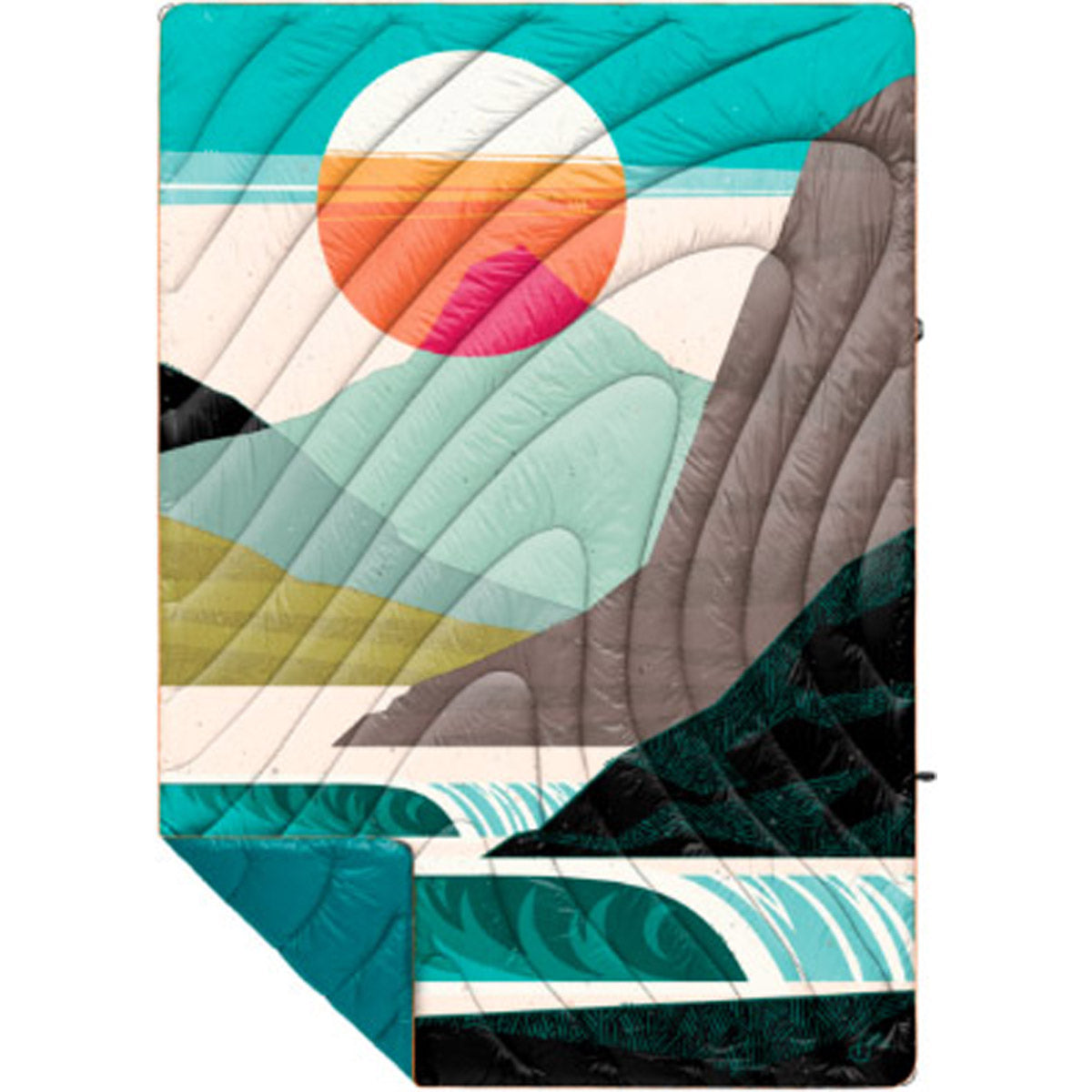 Rumpl Original Puffy Blanket - Printed 1-Person Salty Mountain Air