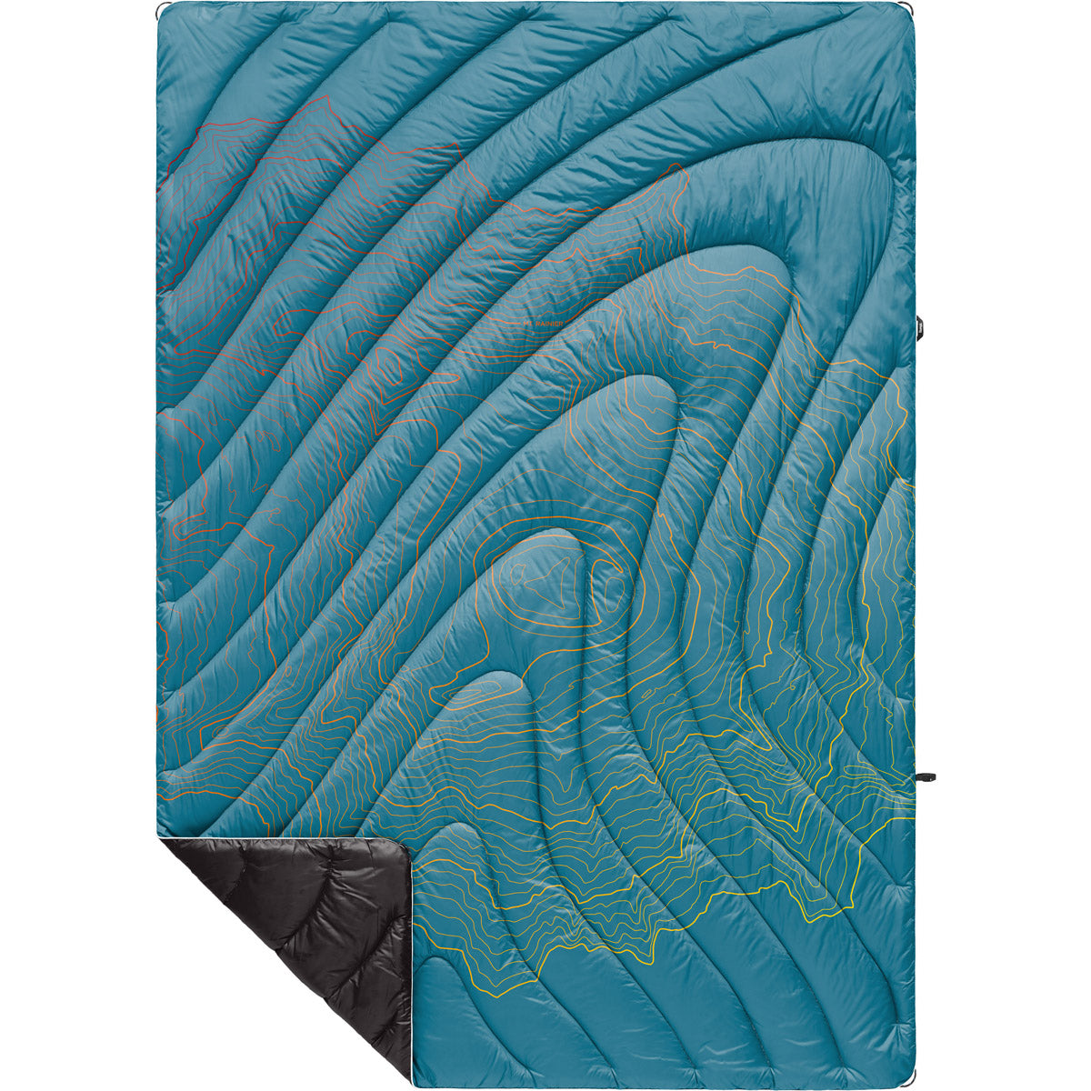 Rumpl Original Puffy Blanket - Printed 1-Person MT Rainier-Teal Warm Fade
